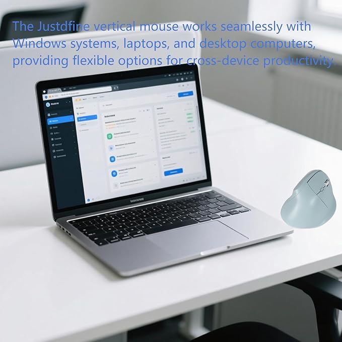 Wireless Ergonomic Vertical Mouse - Silent Clicks, Comfortable Grip & Carpal Tunnel Relief - Ideal for Office Work, Home Use & Multi-Device Compatibility (Green)