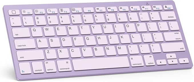 OMOTON Bluetooth Keyboard Compatible with iPad A16 11th 10th Generation, iPad 10.2 (9th/8th/7th), iPad Pro 13/12.9/11 inch, iPad Air/Mini and More iOS Devices, Purple