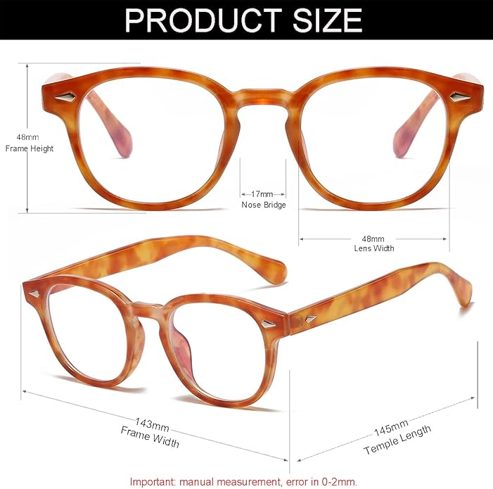 NIDOVIX Retro Round Blue Light Blocking Glasses for Men Women, Vintage Frame Non-prescription Computer Reading Eyeglasses