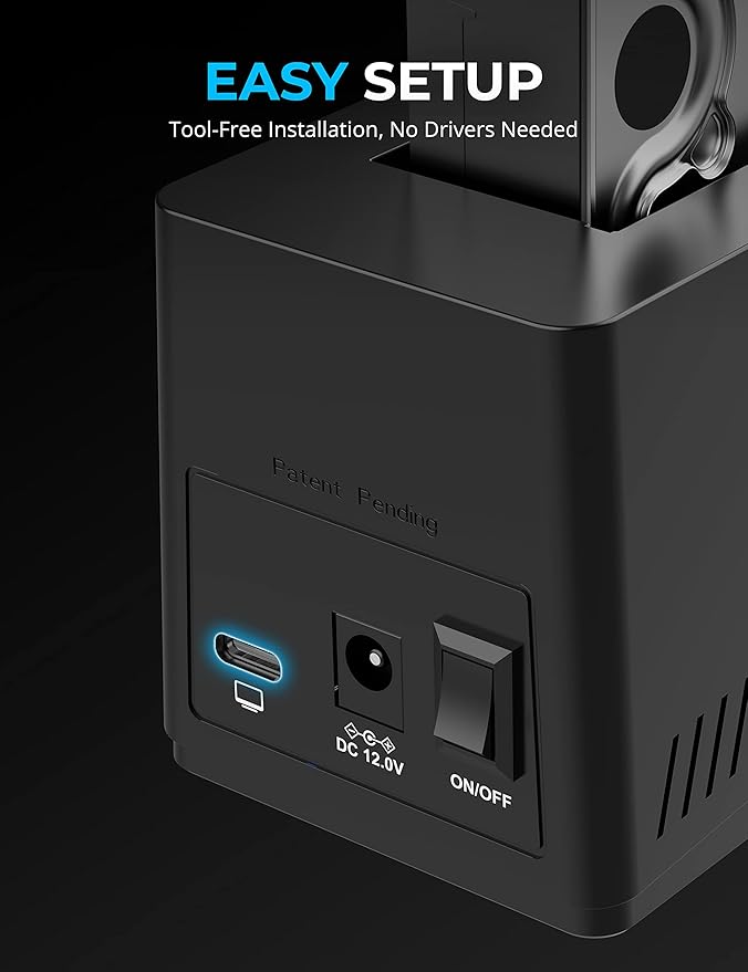 SABRENT USB C Docking Station for M.2 PCIe/NVMe and SATA 2.5/3.5 Inch SSD & HDD with Offline Cloning (DS-UNHC)