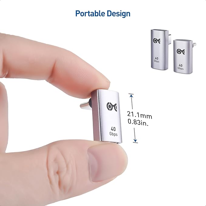 Cable Matters Combo-Pack 40Gbps Vertical Right Angle USB-C Adapter Kit, Up to [4K@240Hz Video, 240W Charging, 40Gbps] 90 Degree USB C Adapter, Compatible with Thunderbolt 4, iPhone 16, Steam Deck