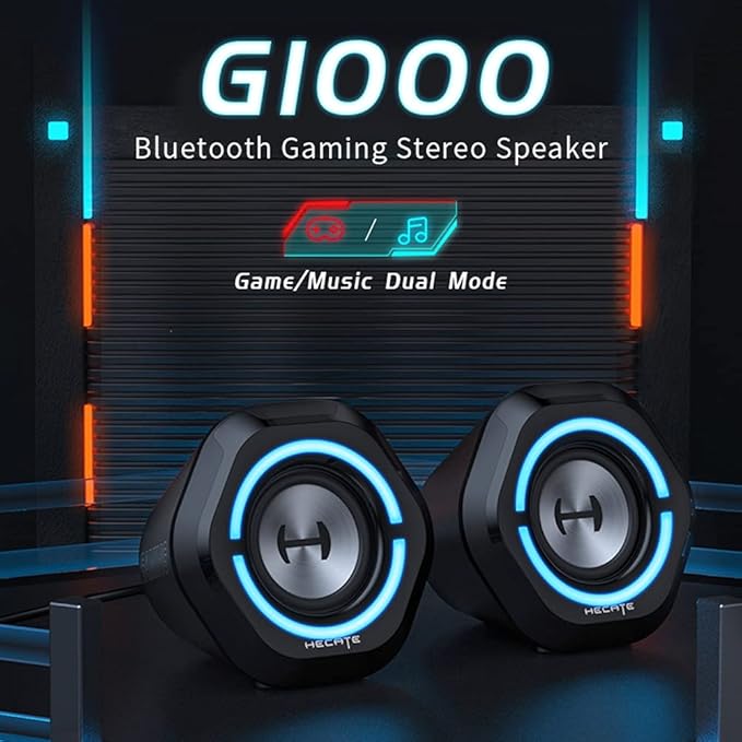 Edifier Bluetooth 5.3 Gaming Speakers,10W PC USB Computer Speakers for Laptop Desktop 3.5mm aux Input Hecate G1000 Black