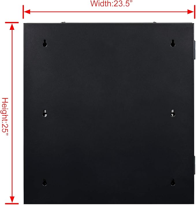 AEONS 12U Professional Wall Mount Server Cabinet Enclosure Double Section Hinged Swing Out 19-Inch Server Network Rack Locking Glass Door 22-Inches Deep Black (Fully Assembled)