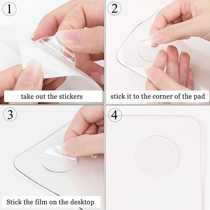 Oterri Clear Writing Desk Pad, 12’’x24” Heat Resistant Waterproof PVC Round Edge Durable Desk Protect Mat, Anti-Static Writing Mat Table Protector
