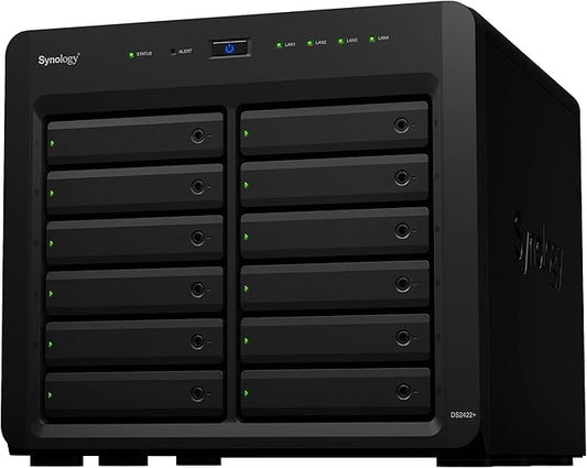 Synology DiskStation 12 Bay DS2422+ Quad Core CPU with 4GB Memory (Diskless), Black