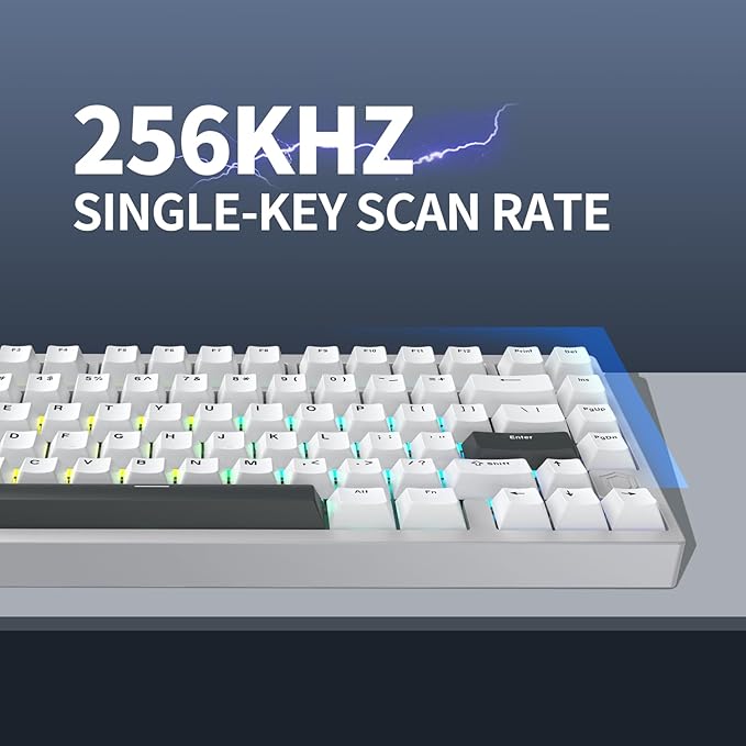 MG75PRO 81 Keys Wired Magnetic Switch Mechanical Keyboard, Hall Effect, 8KHZ/ARGB/CNC Aluminum, Gasket Structure Gaming Keyboard(Silver