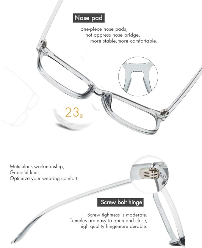 MEETSUN Blue Light Blocking Glasses Women Men, Anti Eye Strain Headache (Sleep Better),Computer Glasses UV400 Lens (Transparent Grey Frame)