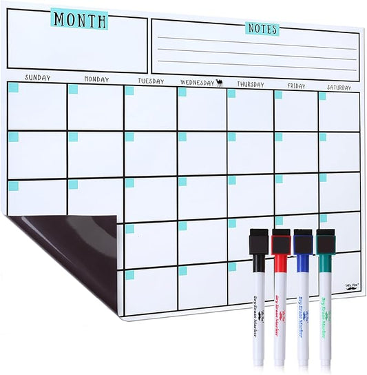 Mr. Pen- Dry Erase Calendar for Fridge, Magnetic, 14.7 x 11.8, Magnetic Calendar with 4 Dry Erase Markers