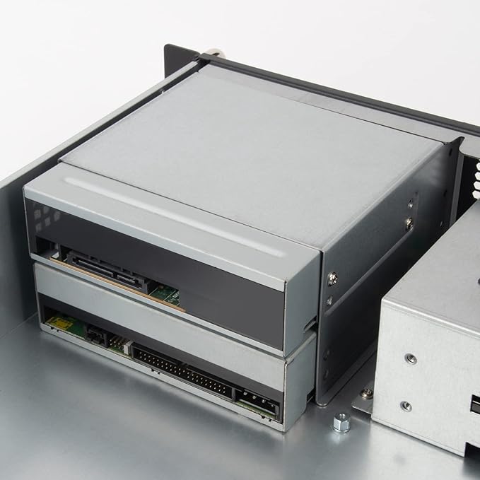 2U rackmount Server Chassis with Dual 5.25" Drive Bays, 3.5" HDDx2 and 2.5" HDDx1, Support M-ATX, ITX M/B, PS2/2U single/2u redundant PSU,USB 3.0x2