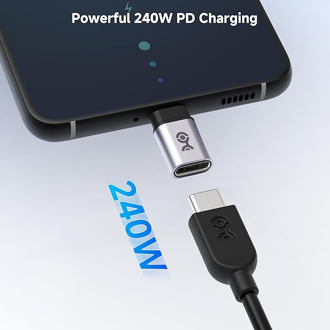 Cable Matters 2-Pack USB C Extender Adapter, Up to [4K@240Hz Video, 240W Charging, 40Gbps Data Transfer], USBC Female to USBC Male Adapter, USB Type C Extender