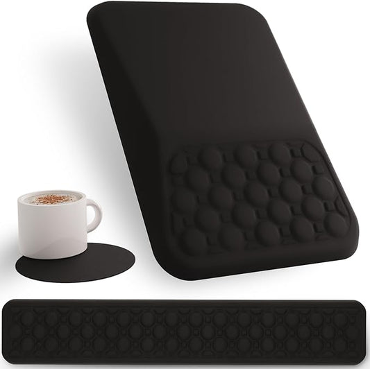 Ospelelf Keyboard Wrist Rest Ergonomic Mouse Pad with Wrist Rest, Arm Wrist Rest for Computer, Office and Gaming,Black