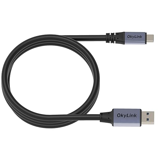OkyLink USB 3.0/3.2 Gen1 A to C Cable, 5ft/1.5M, Black/Gray, 5Gbps Data Transfer, 60W Fast Charging, Compatible with PC, Laptops, Portable Hard Drive, Phones, Hubs, VR Headsets