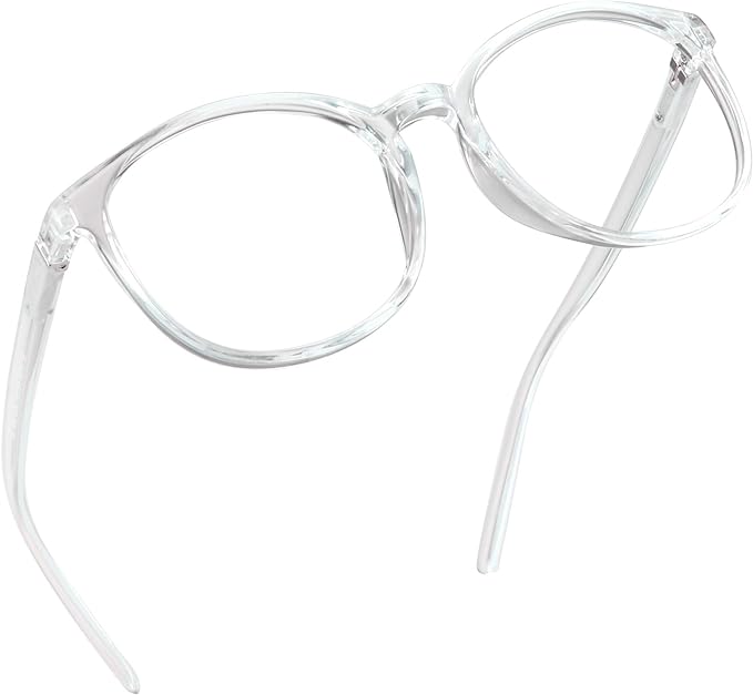 LifeArt Blue Light Blocking Glasses, Anti Eyestrain, Computer Reading Glasses with Spring Hinge, Gaming Glasses, TV Glasses for Women Men, Anti Glare (Transparent, 2.50 Magnification)