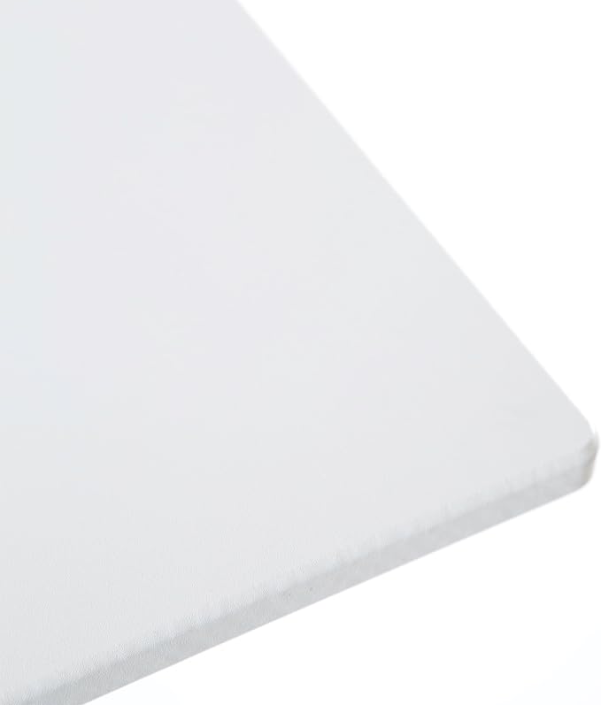 Seville Classics Solid-Top Height Adjustable Mobile Laptop Computer Desk Cart Ergonomic Home Office Stand Rolling Table, Overbed (23.6"), White
