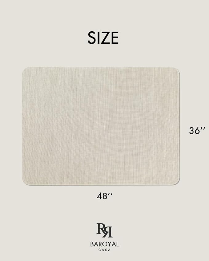 Office Chair Mat for Hardwood Floor Under Desk Computer Rolling Chair Mat for Wood/Tile Floor Non-Slip Heavy Duty Desk Rug PVC Plastic Hard Floor Protector 36" x 48" (Parchment)