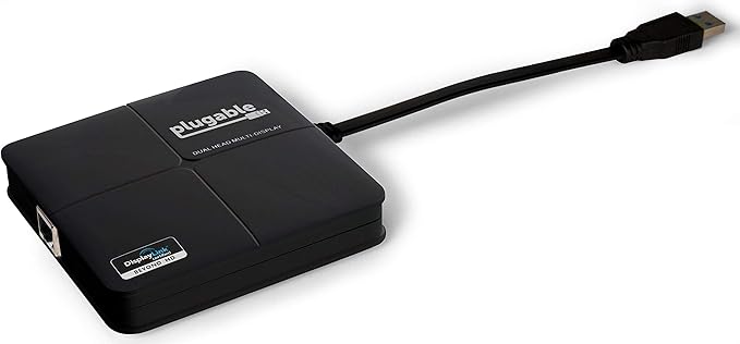 Plugable USB 3.0 Laptop Docking Station – Dual Monitor (HDMI & DVI/VGA), Gigabit Ethernet, Audio, USB Hub - Compatible with Windows & Mac