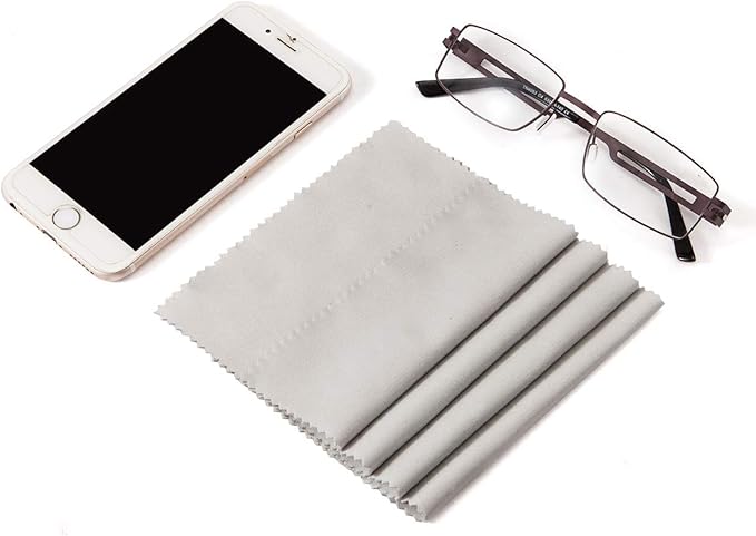 Eyeglasses Cleaner Microfiber Cleaning Cloth - 12 Pack Sunglasses Clean Reading Glasses Wipes 5x6 Inch Camera Lens Eyewear Lint Free Microfiber