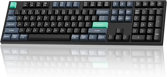 Keychron B36 2.4 GHz Wireless Bluetooth Keyboard Silent Typing 100% Full-Size Layout Launcher Support with Numeric Keypad Ergonomic Angle Compatible for Mac Windows Linux