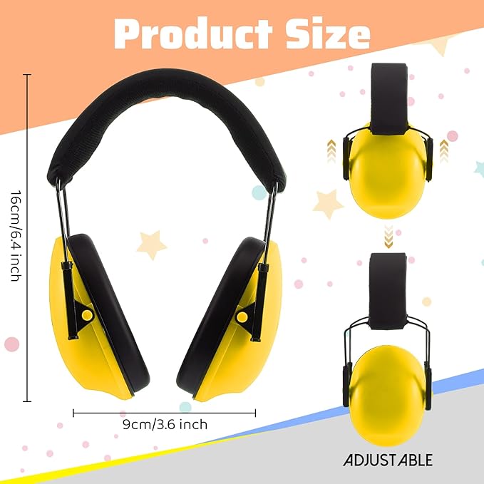 Amylove 12 Pcs Kids Ear Protection Noise Cancelling Headphones Ear Muffs Bulk 27db Adult Noise Reduction Hearing Earmuff(Universal Fit (kids & Adults),Rainbow Style)