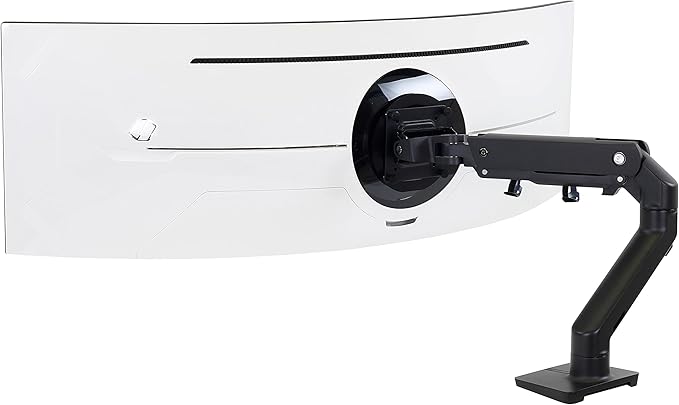 Ergotron – HX HD Premium Heavy Duty Gaming Monitor Arm, Single Monitor Desk Mount – for 1000R Curved Ultrawide Monitors Up to 49 Inches, 28 to 42 lbs, VESA 75x75mm or 100x100mm – HD Pivot, Matte Black