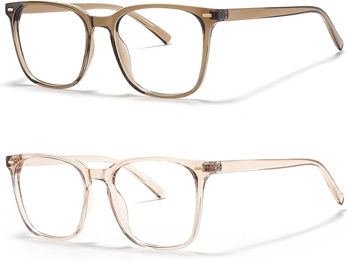 Oversized Square Blue Light Blocking Glasses for Women Men, Anti-Fatigue Computer Monitor Glasses Reduce Eye Strain