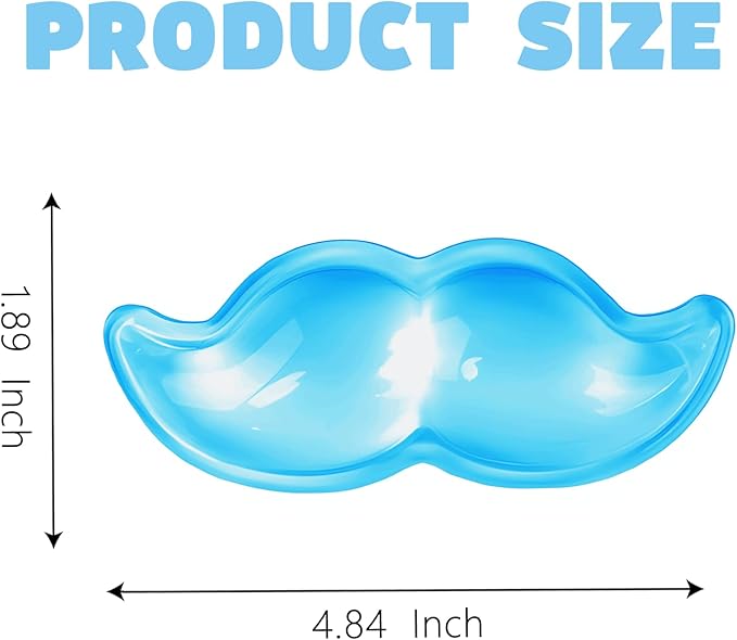 Gel Wrist Rest for Keyboard and Mouse Transparent Blue Mustache Elbow Pad Cushion Ergonomic Cute Clear Cool Mouse Wrist Pad Silicone Non-Slip Support for Computer Gaming Home Office Men Hand Pillow