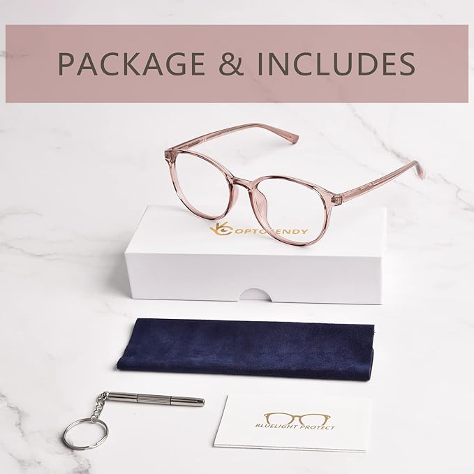OPTOFENDY Blue Light Glasses for Women, TR90 Fashion Blue Light Blocking Glasses for Computer