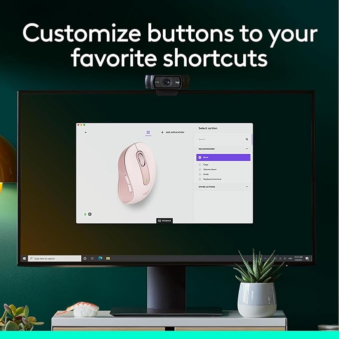 Logitech Signature M650 Wireless Mouse - for Small to Medium Sized Hands, 2-Year Battery, Silent Clicks, Customizable Side Buttons, Bluetooth, for PC/Mac/Multi-Device/Chromebook - Rose