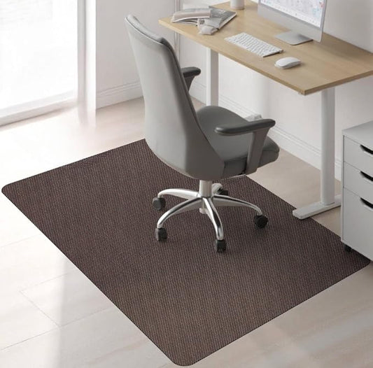 Sycoodeal Office Chair Mat for Hardwood & Tile Floor, 36" x 48" Computer Gaming Chair Mat for Rolling Chairs Non-Curve, Anti-Slip, Heavy Duty Floor Protector for Home Office (Brown)