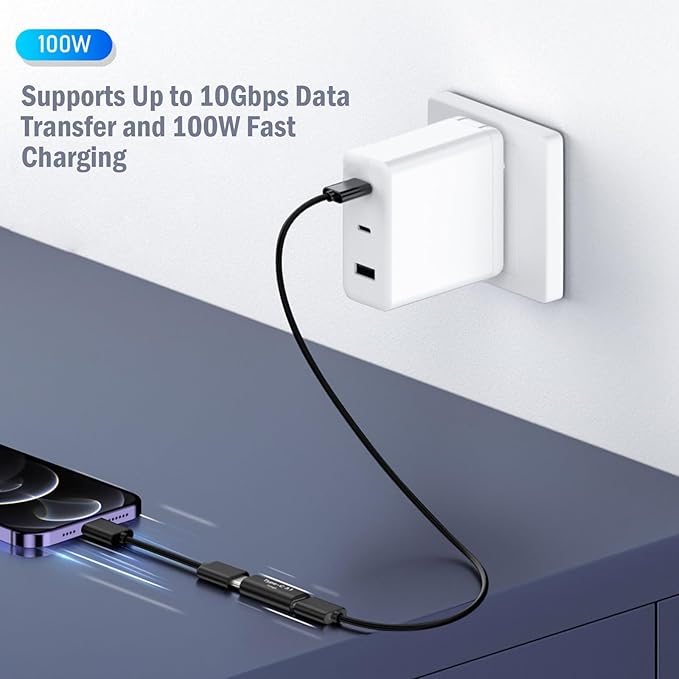 Pastall 5 Pack USB C Female to Female Adapter.Usbc Extender.USBC Coupler Supports Up to 10Gbps Data Transfer and 100W Fast Charging.Compatible with Thunderbolt 4/3 Supports 8K@60Hz Video.