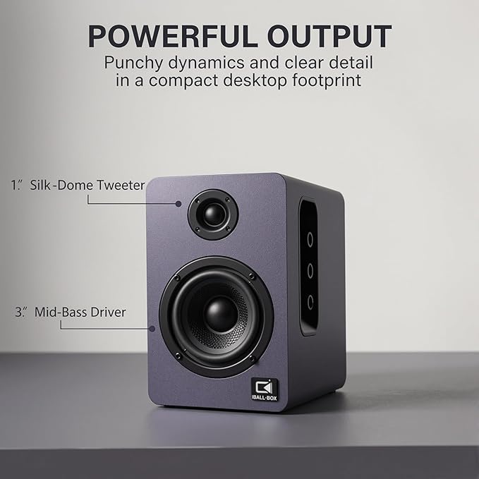 60W Desk Speakers for PC, Bluetooth 5.3 DSP, 24-Bit Optical, USB-C/AUX, Silk-Dome Tweeter, Carbon-Fiber Driver, for Laptop/Mac/Monitor (Slate Blue)