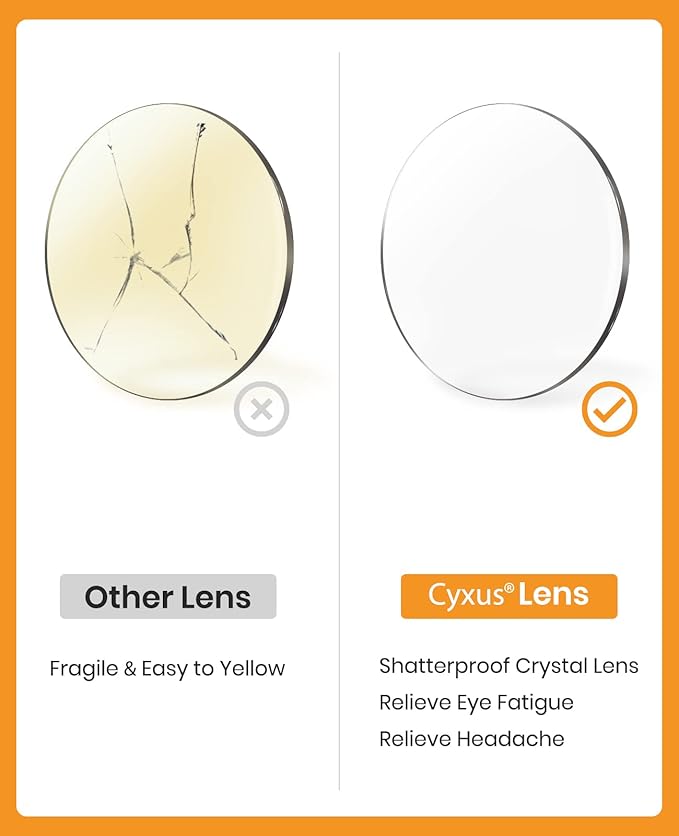 Cyxus Titanium Blue Light Blocking Glasses for Men Women Computer Glasses Screen Video Glasses Anti Digital Eye Strain Headache Eyewear