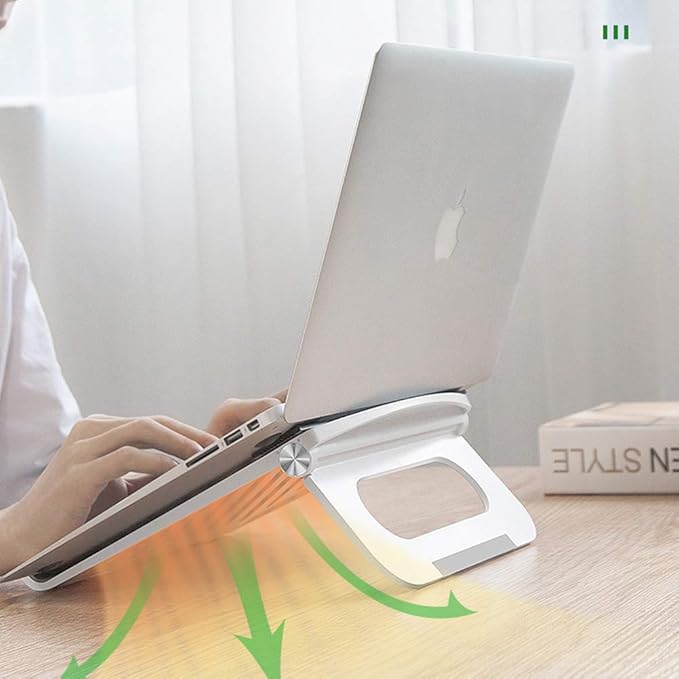 Laptop Stand for Desk Stable Foldable Adjustable Multi-Angle Computer Desktop Holder Ventilated Lapdesks Riser for Mackbook, Lenovo, Dell, iPad, HP - Within 17' (Pink)