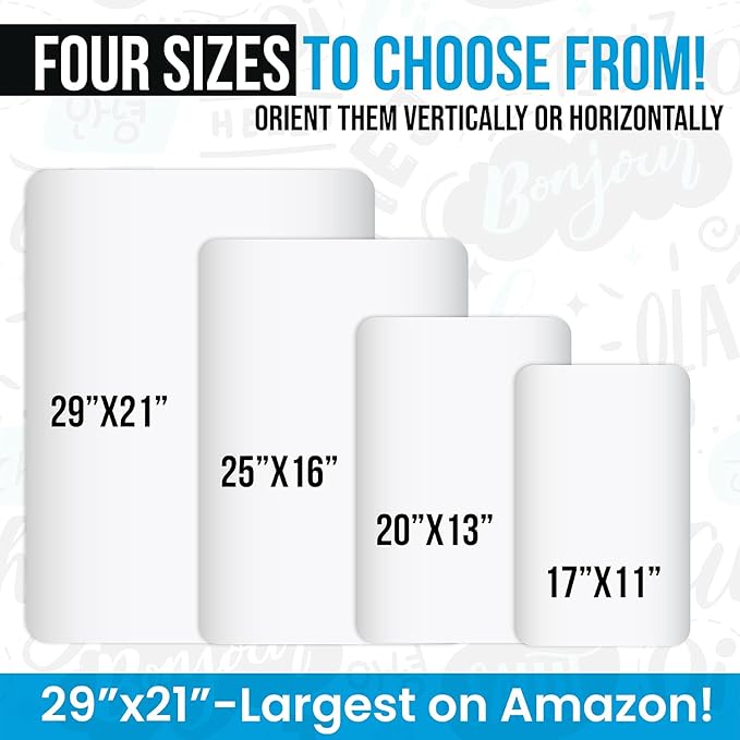Cinch! Magnetic Whiteboard for Fridge 29 x 21 Inch - Stain-Resistant Dry Erase Board with 4 Fine Tip Markers and Large Eraser - Fridge Whiteboard Planner and Organizer for Kitchen or Office Use