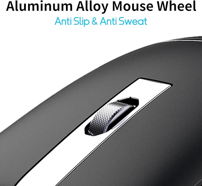 ACOZYKITTEN Arc Bluetooth Mouse, Ultra-Thin Rechargeable Rotating Wireless Mice, Dual Mode (BT5.0/3.0+2.4G), Portable Travel Arc Mouse Suitable for Laptop, PC, Mac, Tablet, iPad - Black