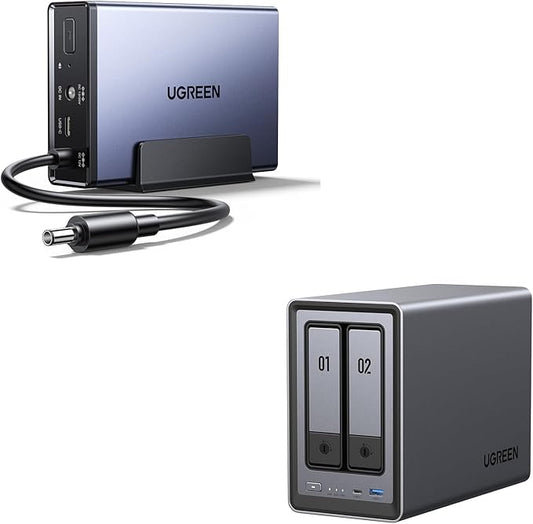 UGREENUS3000, 12000mAh Uninterruptible Battery Power Supply Bundle with UGREEN NAS DXP2800 2-Bay Desktop NAS with 76TB Storage Capacity