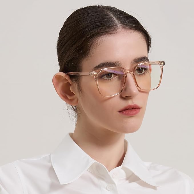 Oversized Square Blue Light Blocking Glasses for Women Men, Anti-Fatigue Computer Monitor Glasses Reduce Eye Strain