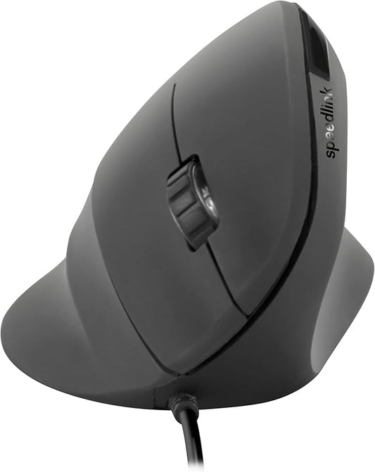 Speedlink PIAVO Ergonomic Vertical Mouse - Wired Ergonomic Vertical Mouse with USB Port for Office/Home Office, Black