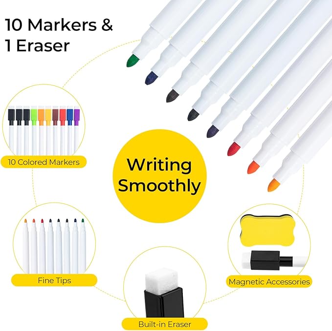 3 Pack Dry Erase Calendar for Fridge, 16.5 x 12 Monthly & Weekly & Daily Chore Chart, Planning Whiteboard with 10 Markers and Eraser, Use for Refrigerator Wall Door- Shopping, Meal/Menu, to Do List
