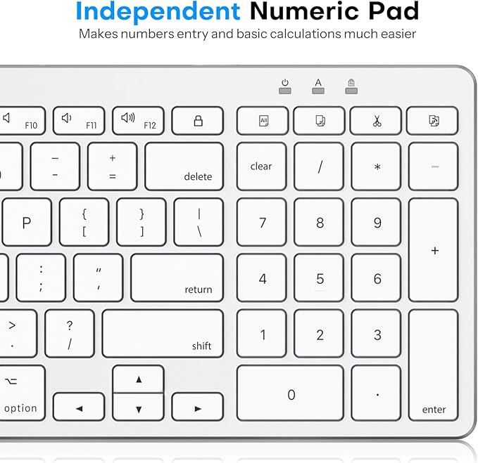 OMOTON Keyboard and Mouse for Mac, Wired Keyboard for Mac with Numeric Pad Dual Interface (Type-C & USB), Mouse with USB A Interface for MacBook Pro/Air, iMac, Mac mini/Pro Laptop, Silver White