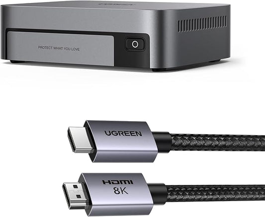 UGREEN NASync DXP480T Plus 4 Bay All-Flash SSD NAS Bundle with 6.6FT 8K HDMI Cable Certified
