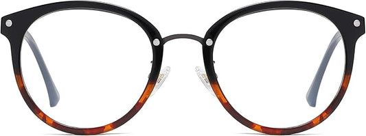 SOJOS Retro Round TR90 Blue Light Reading Glasses Womens Mens Readers Computer Glasses Eyewear Frame SJ9001