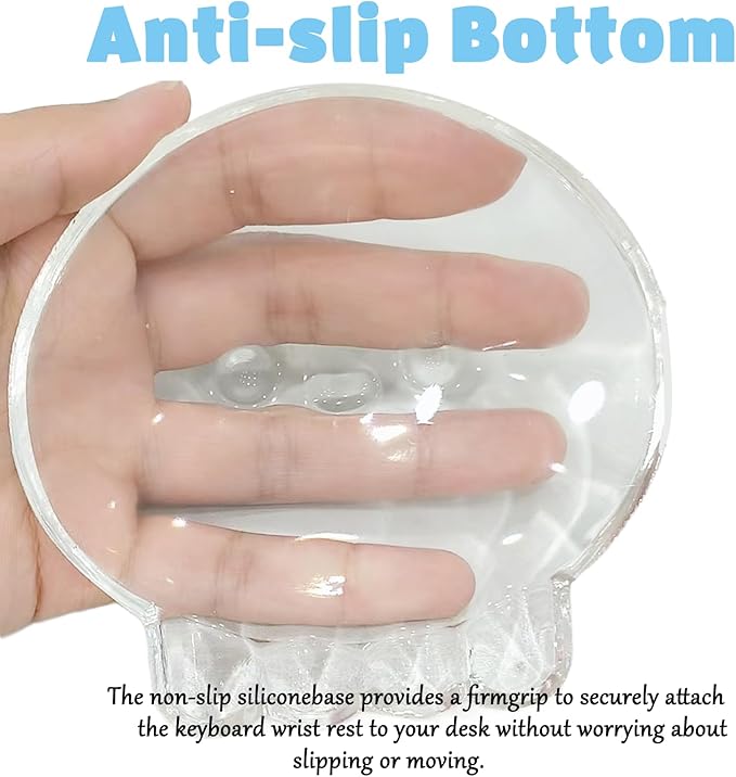 Gel Wrist Rest for Keyboard and Mouse Transparent White Jellyfish Elbow Pad Cushion Ergonomic Cute Clear Cool Mouse Wrist Pad Silicone Non-Slip Support for Computer Gaming Home Office Hand Pillow