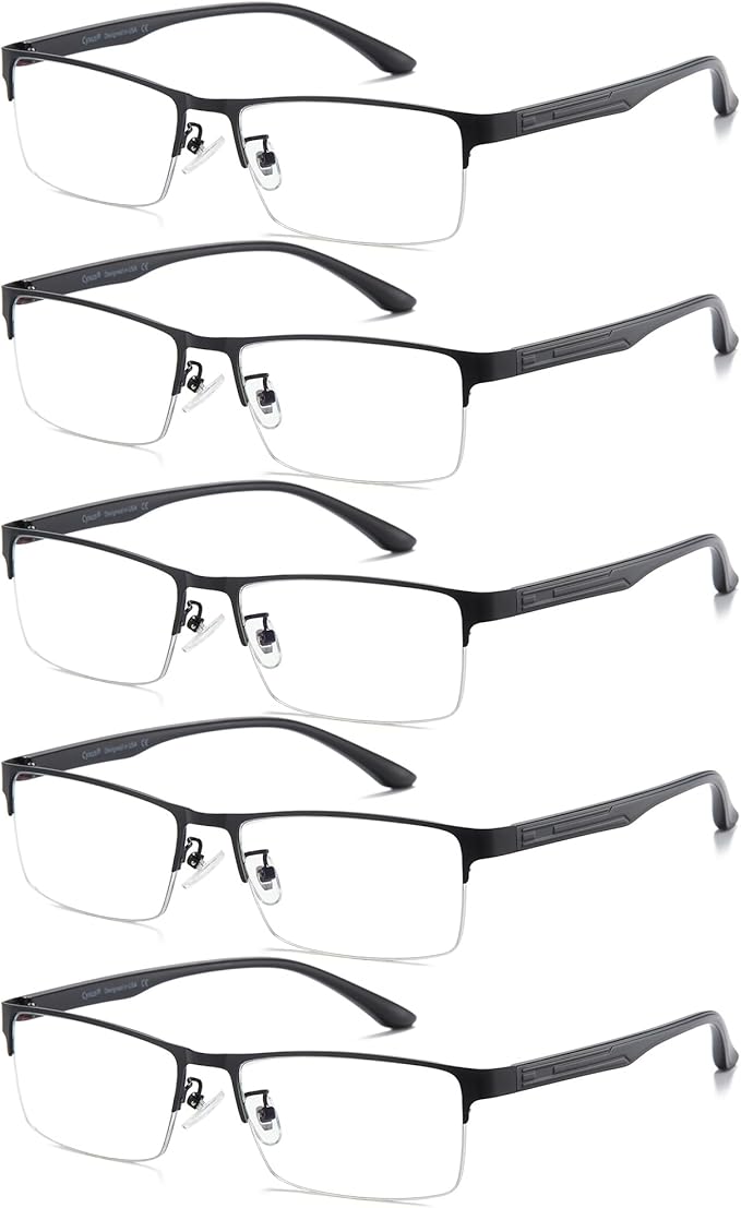 Cyxus Blue Light Blocking Glasses for Men Woman Semi Rim Computer Gaming Office Study Eyeglasses with UV Protection 8001