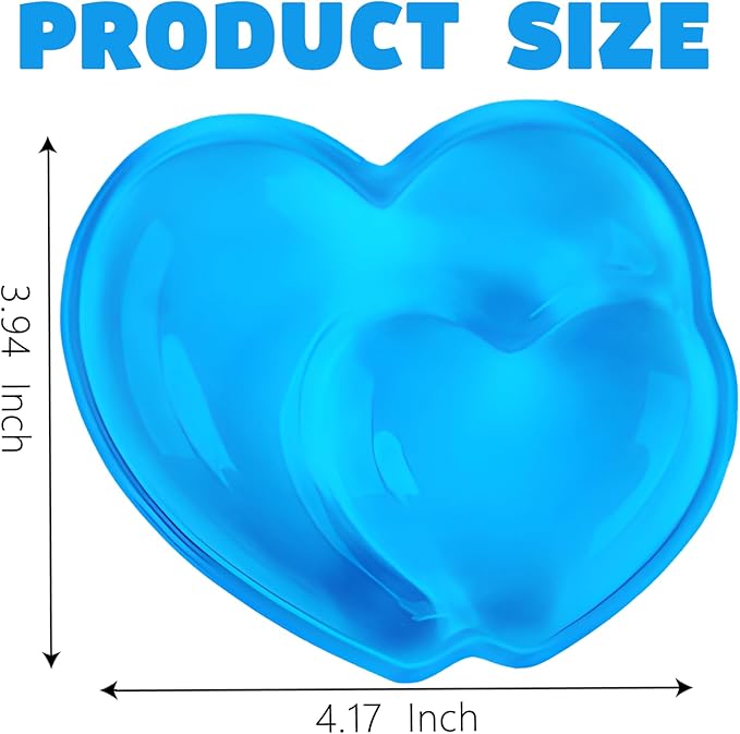 Gel Wrist Rest for Keyboard and Mouse Transparent Blue Heart Elbow Pad Cushion Ergonomic Cute Clear Cool Mouse Wrist Pad Silicone Non-Slip Support for Computer Gaming Home Office Hand Pillow