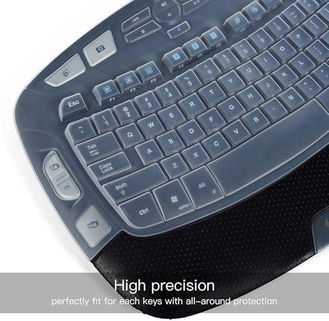 Keyboard Cover for Logitech K350 MK570 MK550 Keyboard Cover Skin for Logitech K350 MK550 MK570 Wireless Wave Keyboards Covers Protector Accessories, Clear