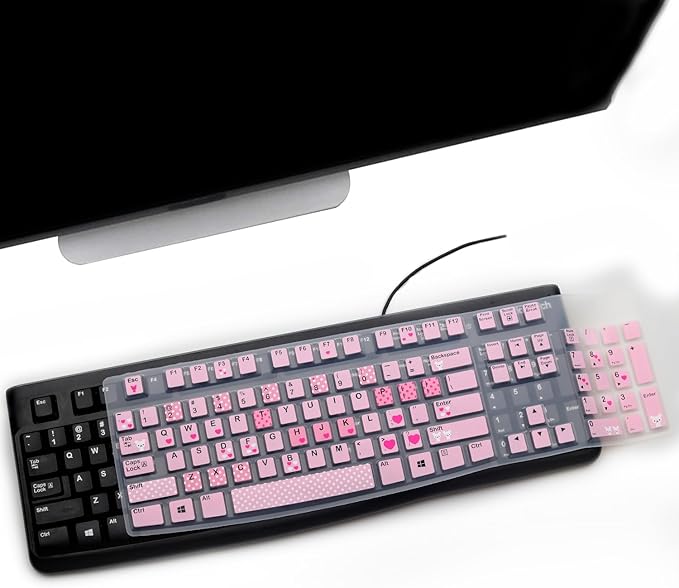 Keyboard Cover for Logitech K120 & MK120 Ergonomic Desktop USB Keyboard, Logitech K120 & MK120 US Layout Waterproof Anti-Dust Keyboard Skin-Lovly
