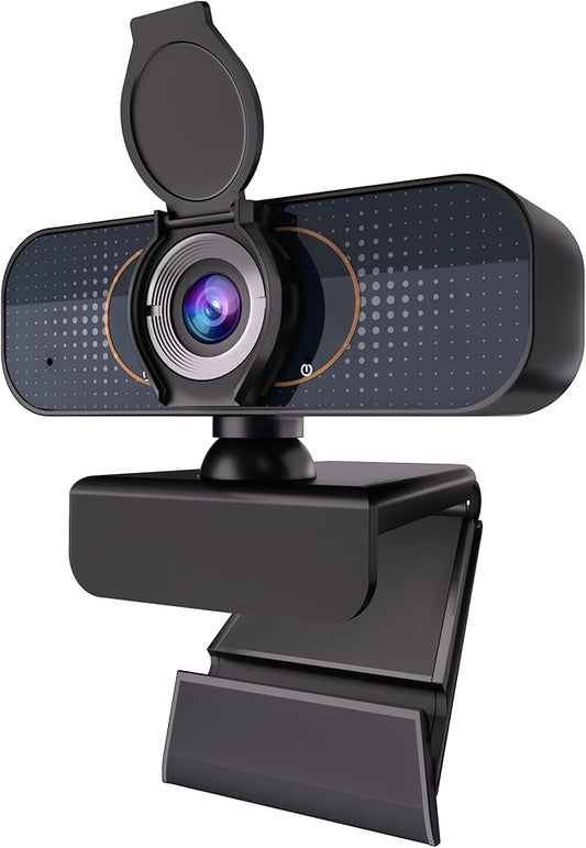 1080P PC Webcam with Built-in Noise-Canceling Microphone Physical Privacy Cover Automatic Light Compensation Ultra Wide-Angle Lens Plug and Play Suitable for Zoom/YouTube/Live/Streaming