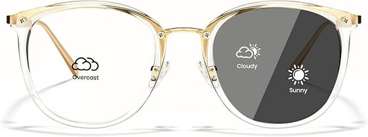 Cyxus Blue Light Glasses Photochromic Lens for Women, Fashionable Computer Glasses on Office Reduce Eye Strain Anti Migraine Great for Working Reading
