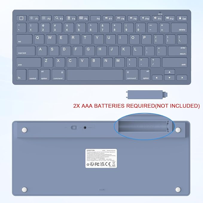OMOTON Bluetooth Keyboard Compatible with iPad 10th Generation, iPad 10.2 (9th/8th/7th), iPad Pro 13/12.9/11 inch, iPad Air/Mini and More iOS Devices, Deep Blue